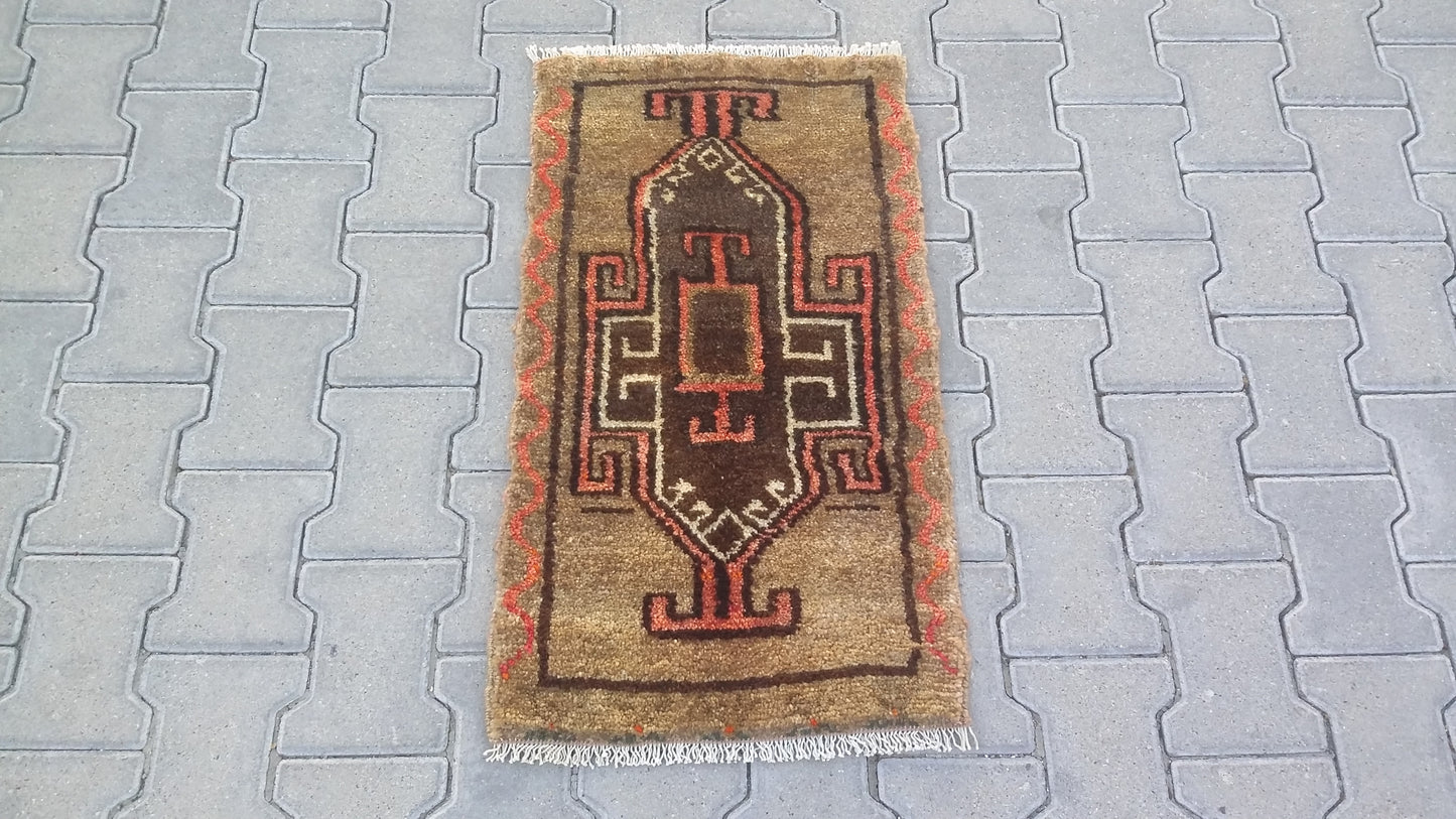 Small Tribal Primitive Caucasian Kazak Carpet Rug