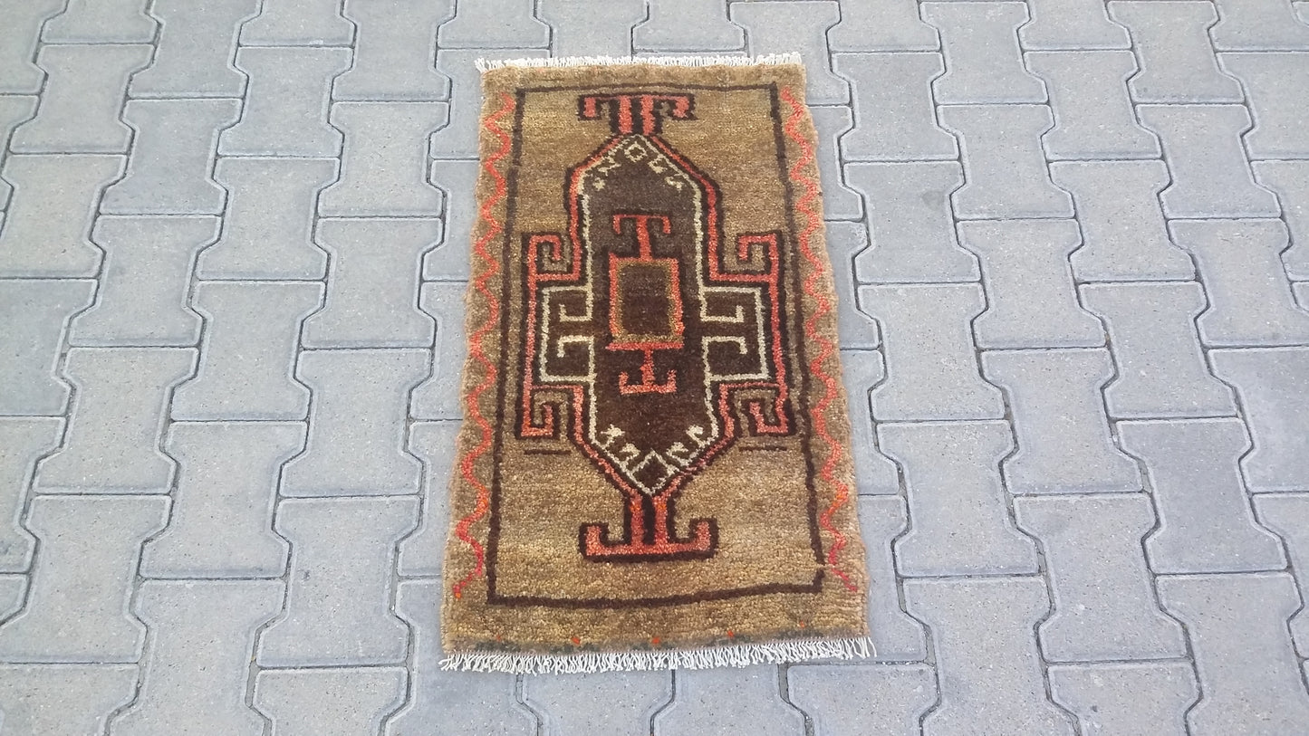 Small Tribal Primitive Caucasian Kazak Carpet Rug