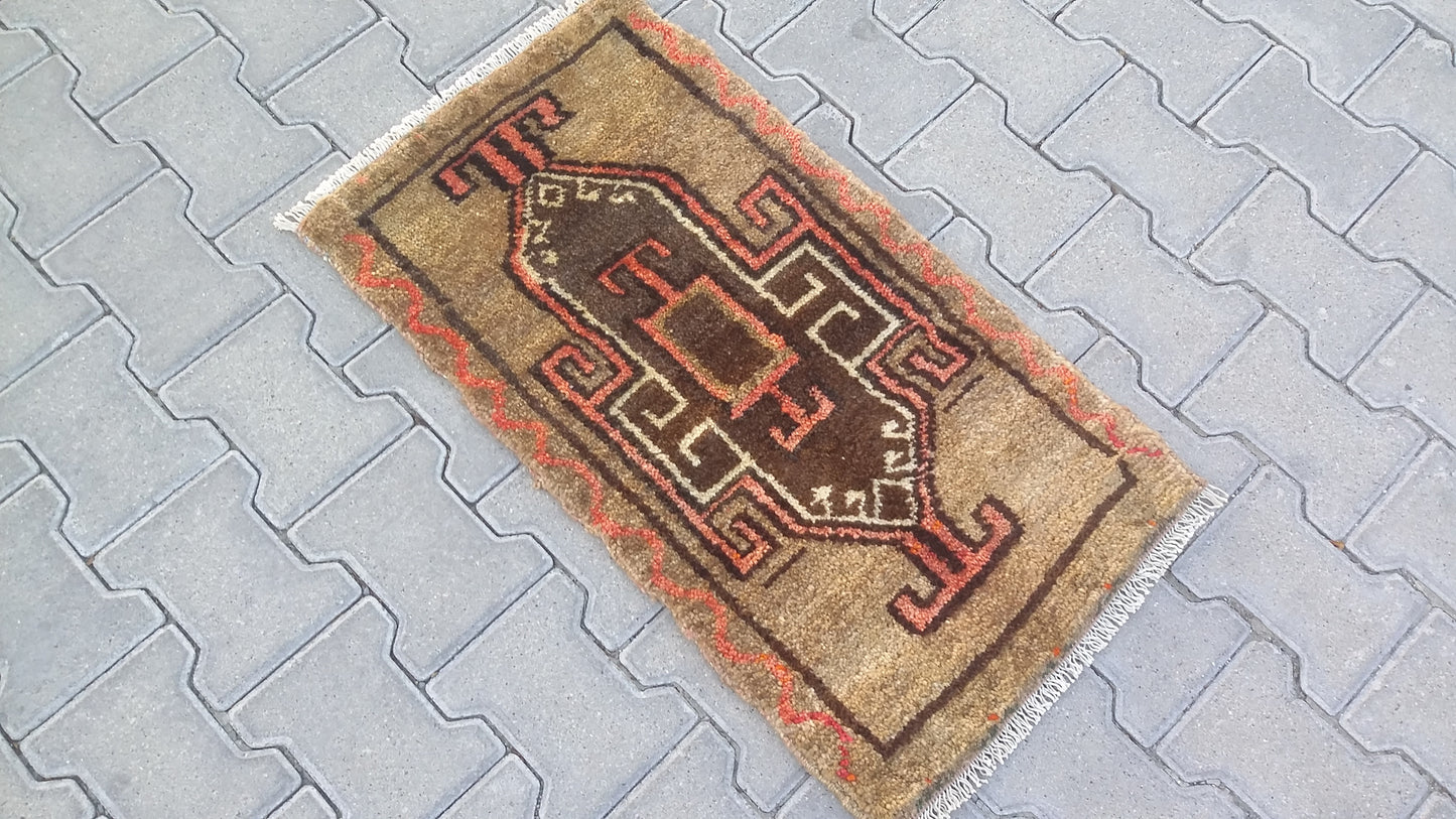 Small Tribal Primitive Caucasian Kazak Carpet Rug