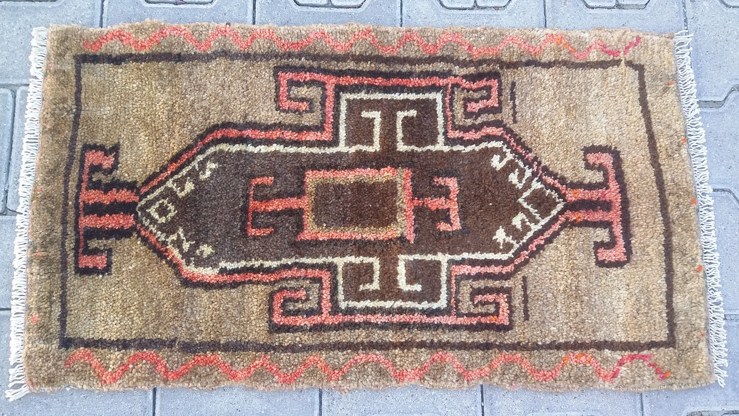 Small Tribal Primitive Caucasian Kazak Carpet Rug