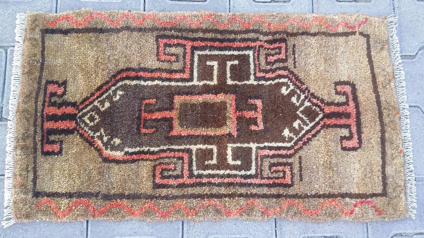 Small Tribal Primitive Caucasian Kazak Carpet Rug