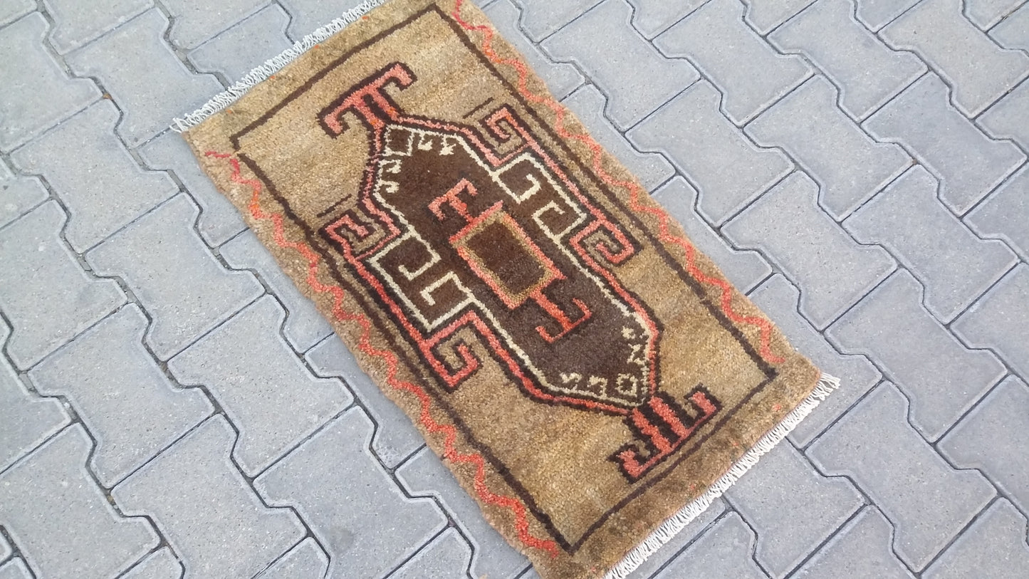 Small Tribal Primitive Caucasian Kazak Carpet Rug