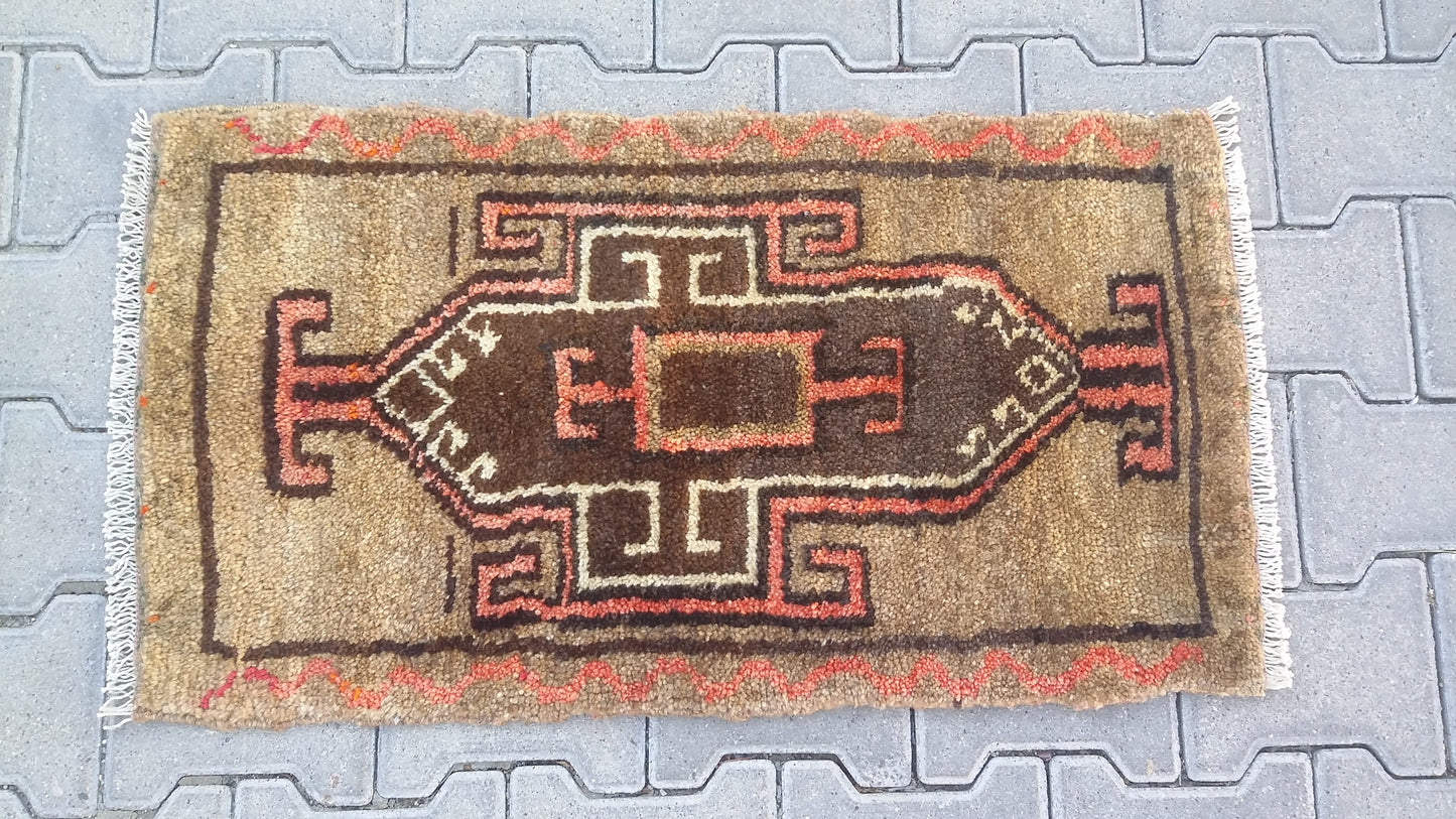 Small Tribal Primitive Caucasian Kazak Carpet Rug