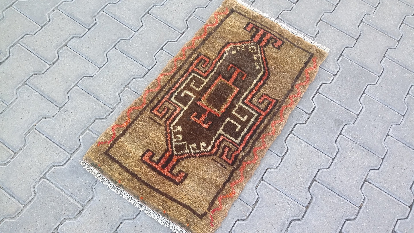 Small Tribal Primitive Caucasian Kazak Carpet Rug