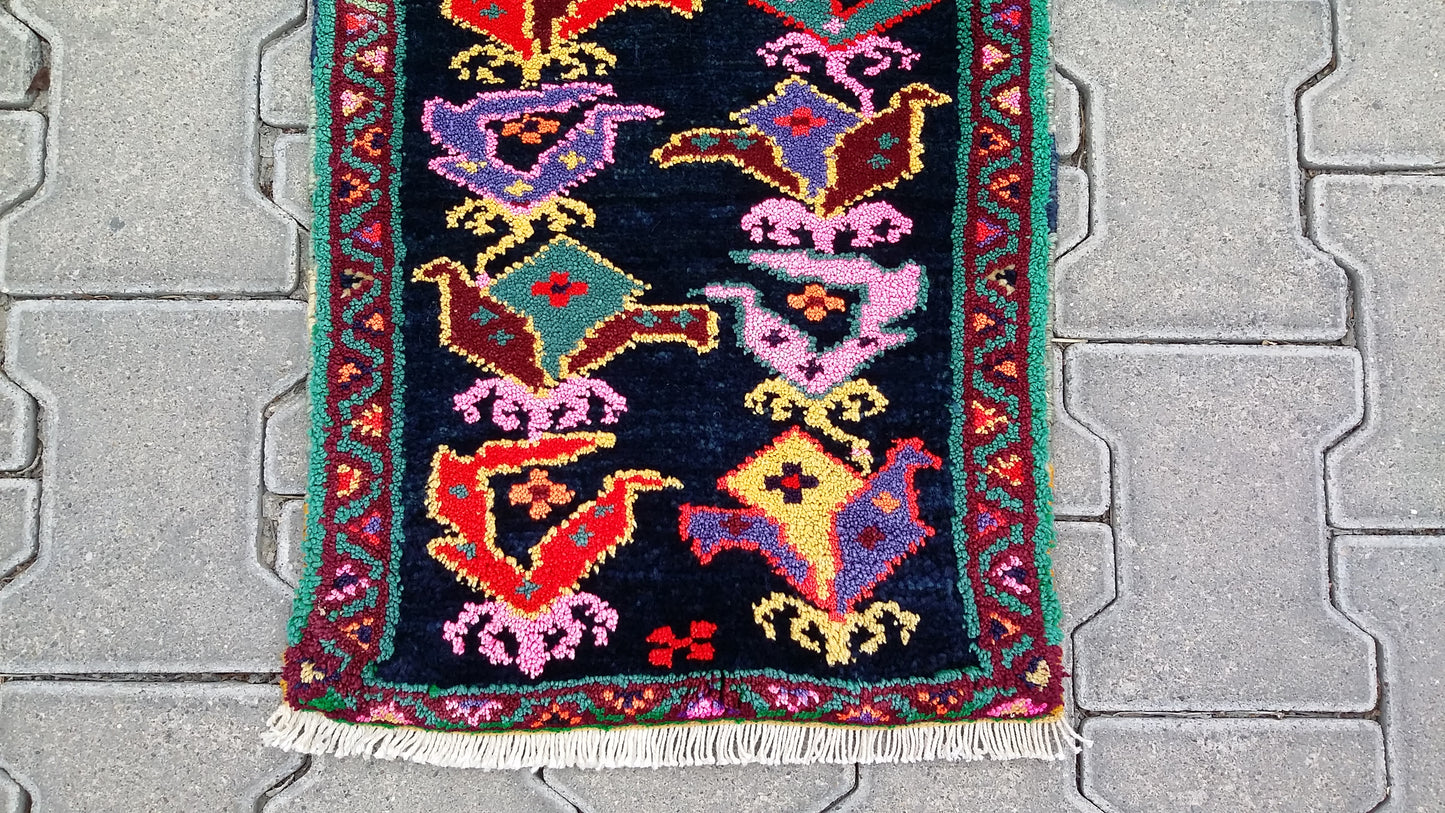 Colorful Small Tribal Carpet Yastik Rug