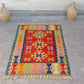 Red Color Handmade Turkish Kayseri Gomurgen Kilim