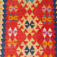 Red Color Handmade Turkish Kayseri Gomurgen Kilim
