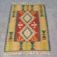Small Turkish Kilim Rug Doormat Bathmat
