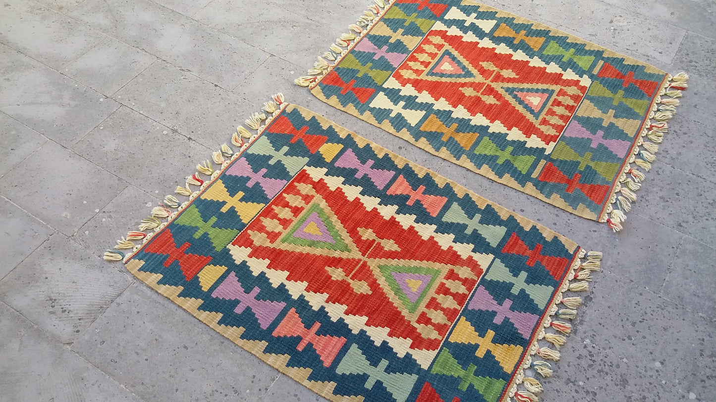 Pair of Twin Turkish Kilim Rugs