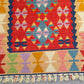 Red and Blue Turkish Kayseri Sariz Kilim Rug 3'x4'