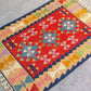 Red and Blue Turkish Kayseri Sariz Kilim Rug 3'x4'