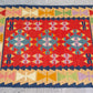 Red and Blue Turkish Kayseri Sariz Kilim Rug 3'x4'