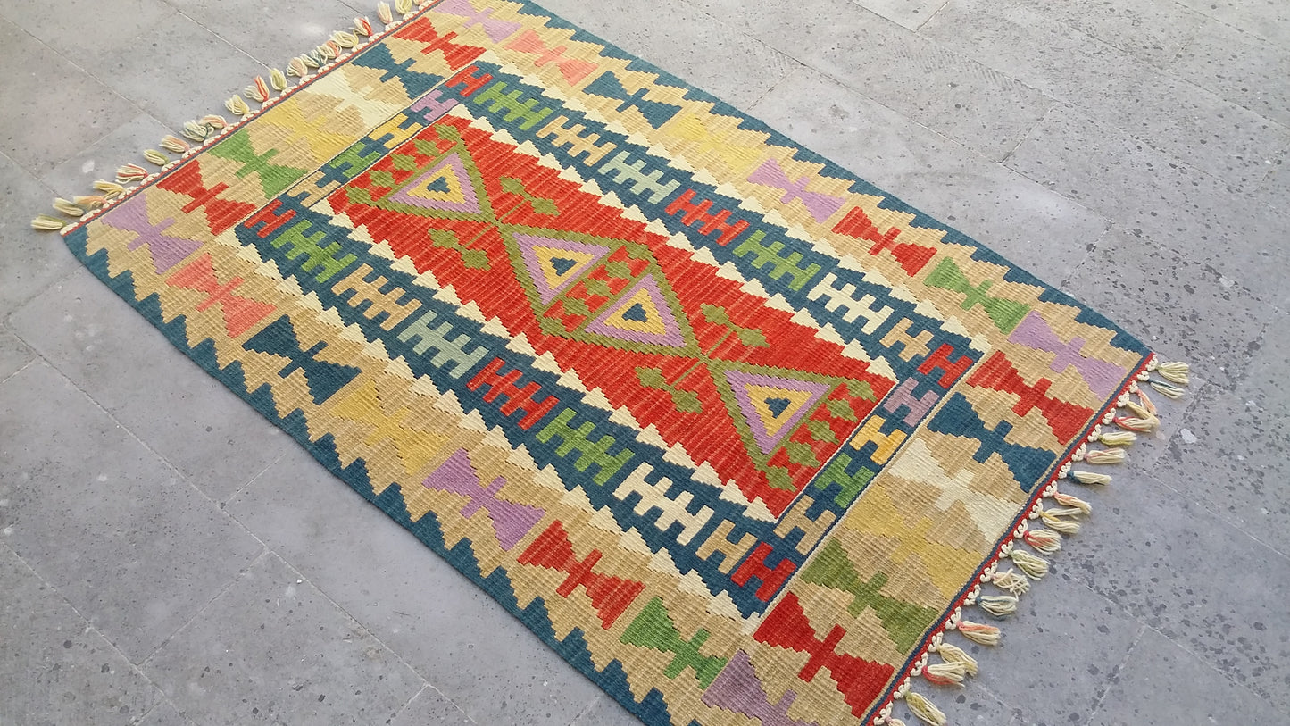 Handmade Turkish Kayseri Gomurgen Kilim Rug