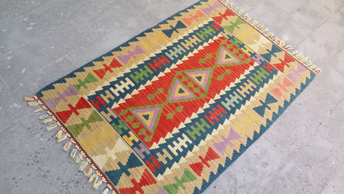 Handmade Turkish Kayseri Gomurgen Kilim Rug