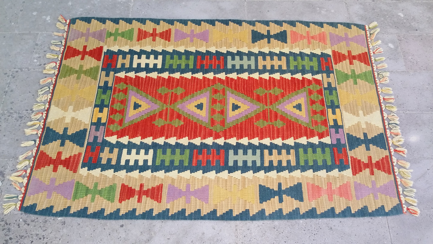 Handmade Turkish Kayseri Gomurgen Kilim Rug