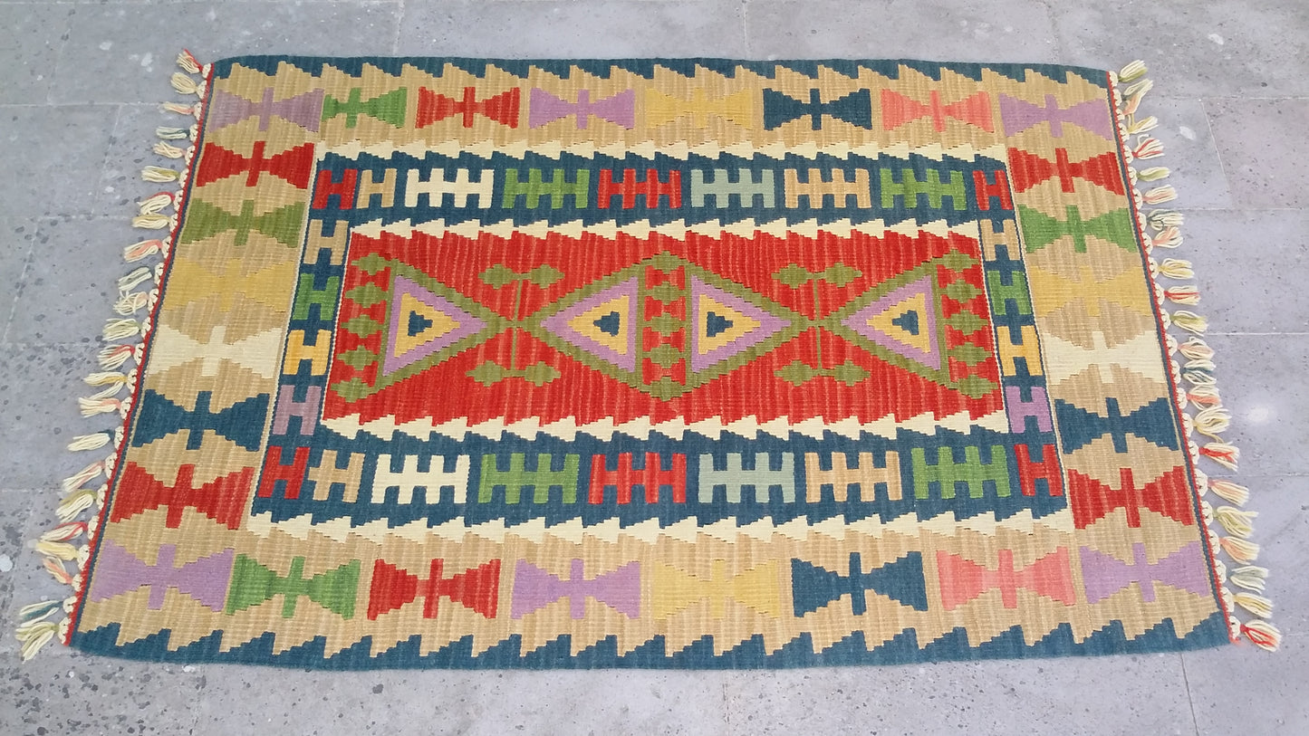 Handmade Turkish Kayseri Gomurgen Kilim Rug