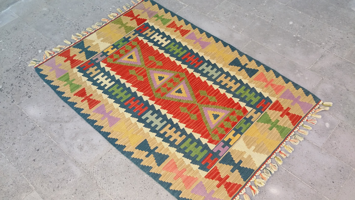 Handmade Turkish Kayseri Gomurgen Kilim Rug