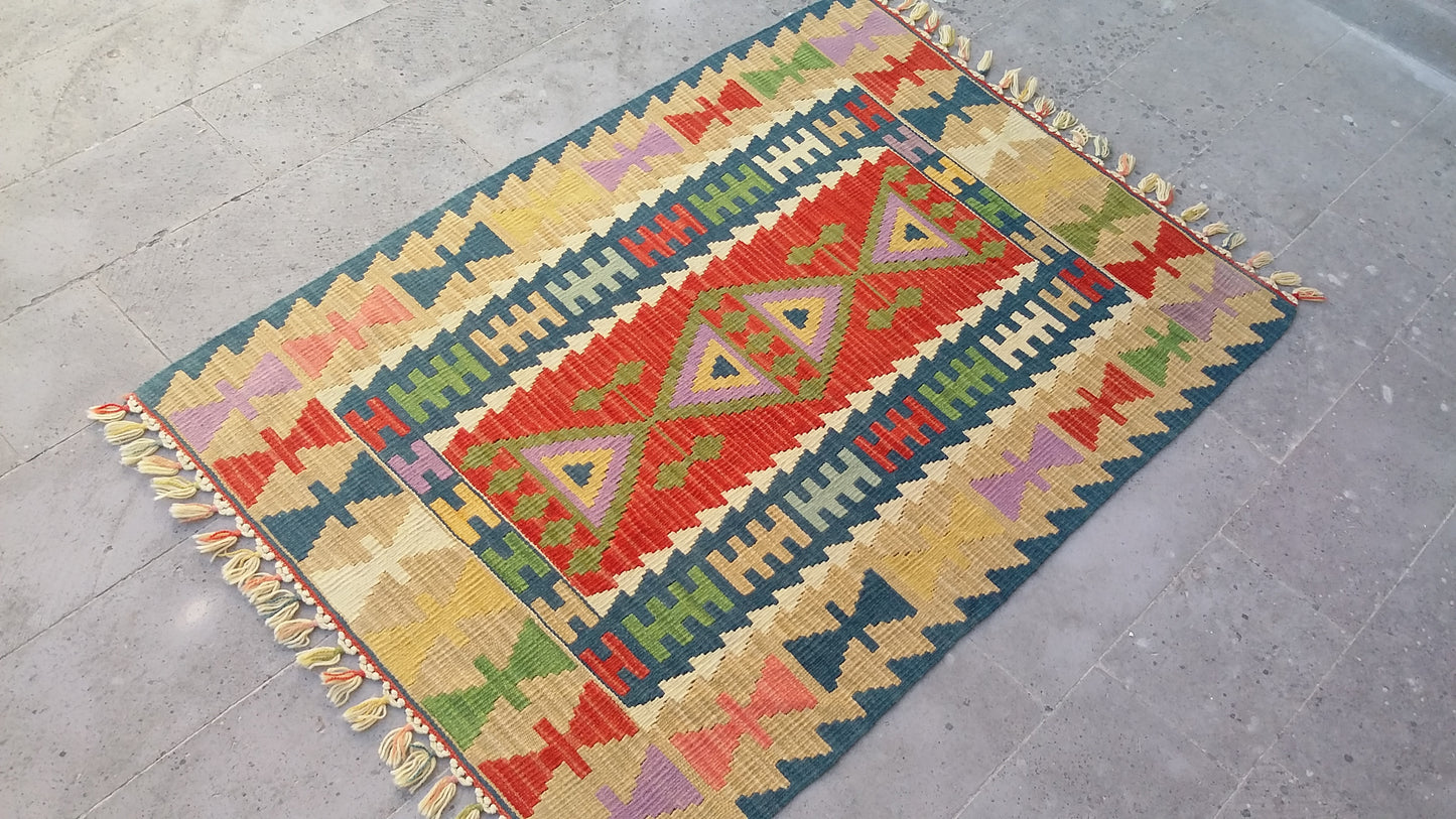 Handmade Turkish Kayseri Gomurgen Kilim Rug