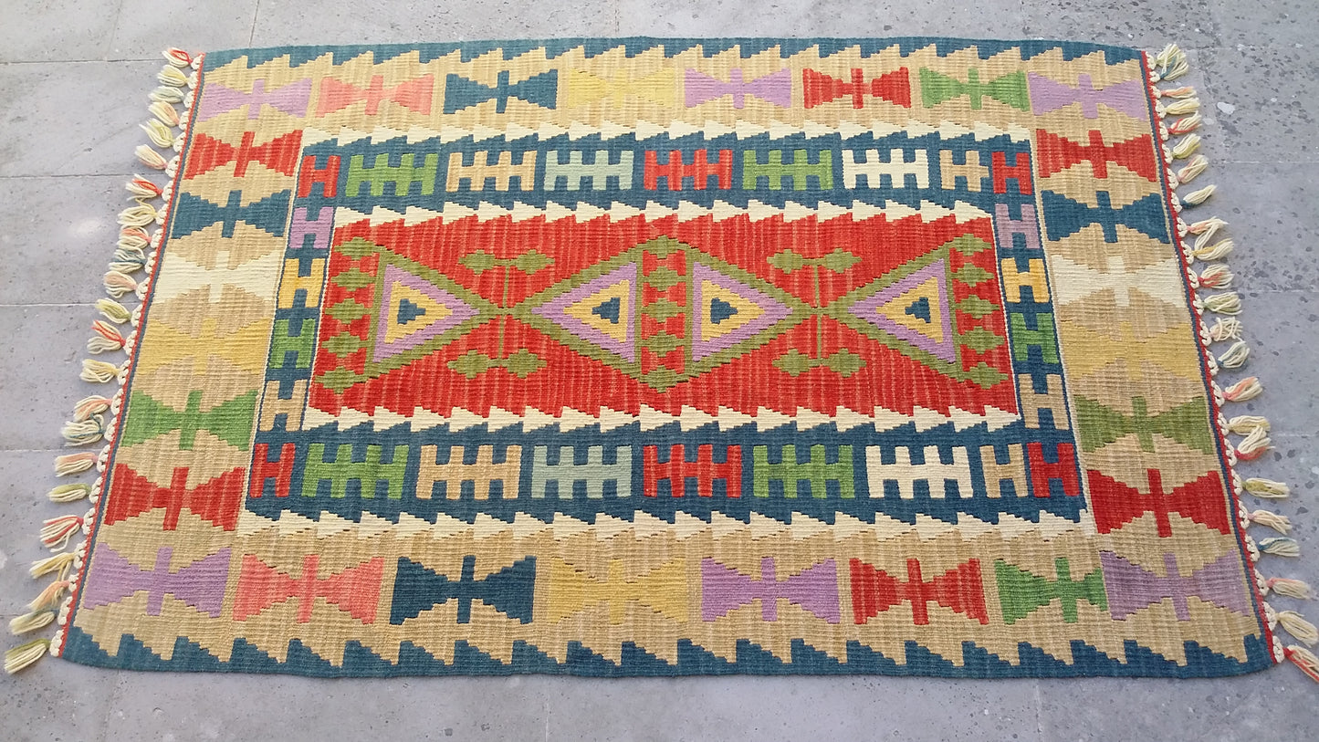 Handmade Turkish Kayseri Gomurgen Kilim Rug