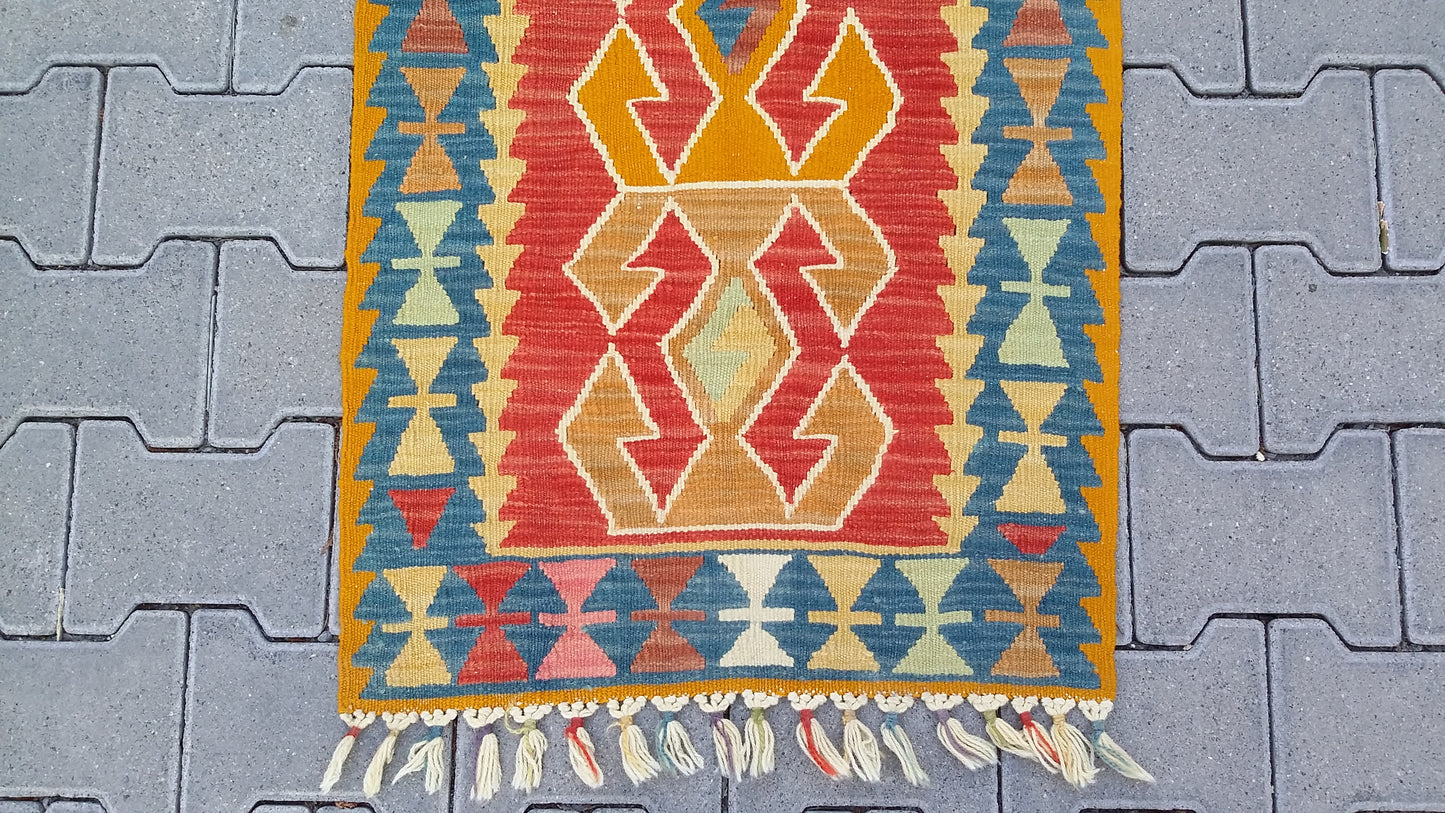 Narrow Turkish Kilim Runner Rug