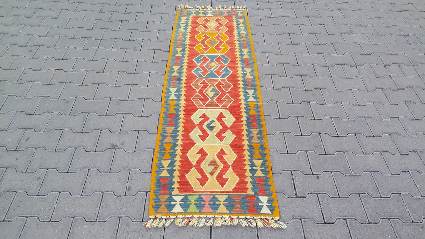 Narrow Turkish Kilim Runner Rug