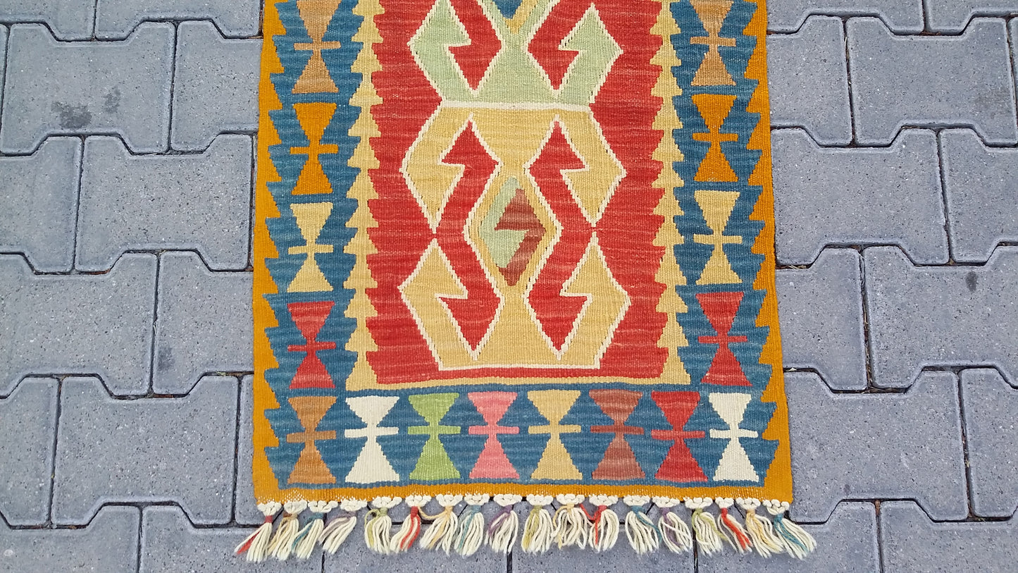 Narrow Turkish Kilim Runner Rug