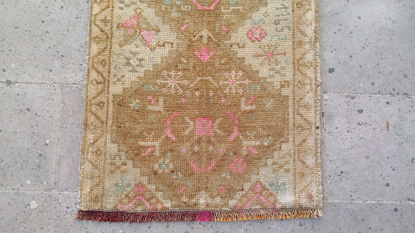 Dated Small Tribal Muted Rug Doormat