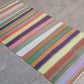 Colorful Striped Turkish Kilim Rug