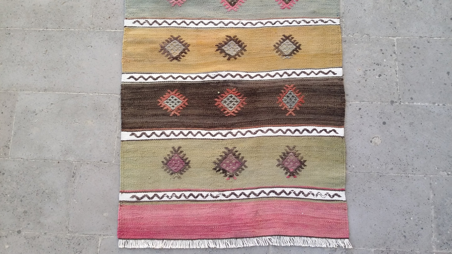 Nomadic Cicim Kilim Runner Jijim