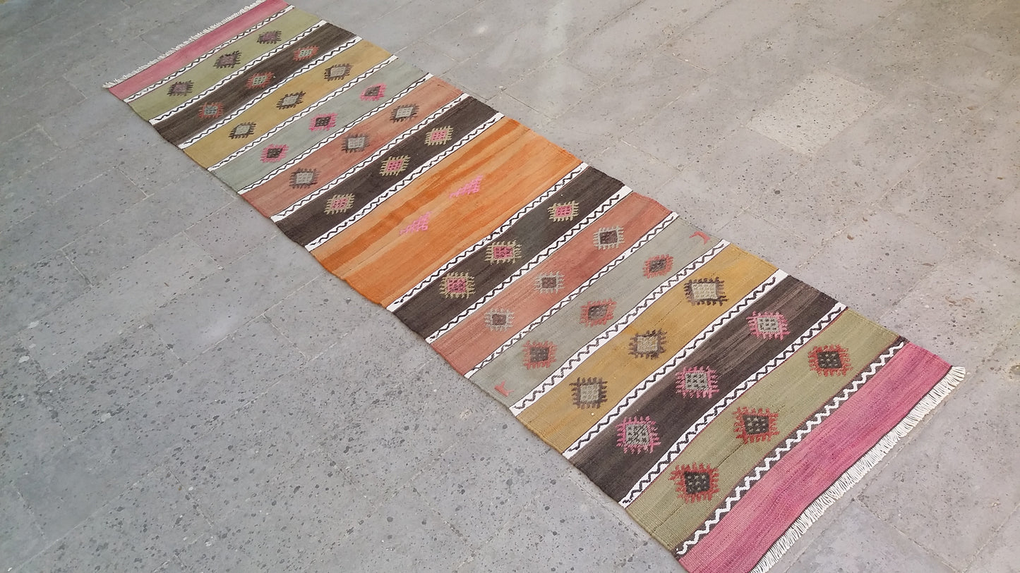 Nomadic Cicim Kilim Runner Jijim