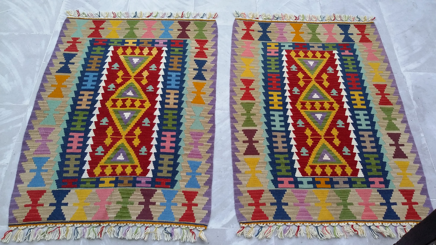 Twin Kayseri Gomurgen Kilim Rugs