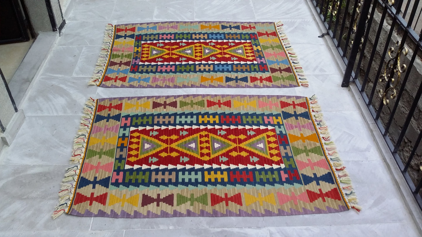 Twin Kayseri Gomurgen Kilim Rugs