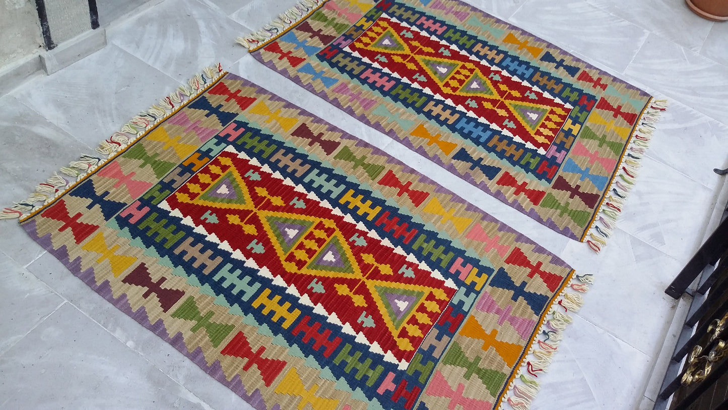 Twin Kayseri Gomurgen Kilim Rugs