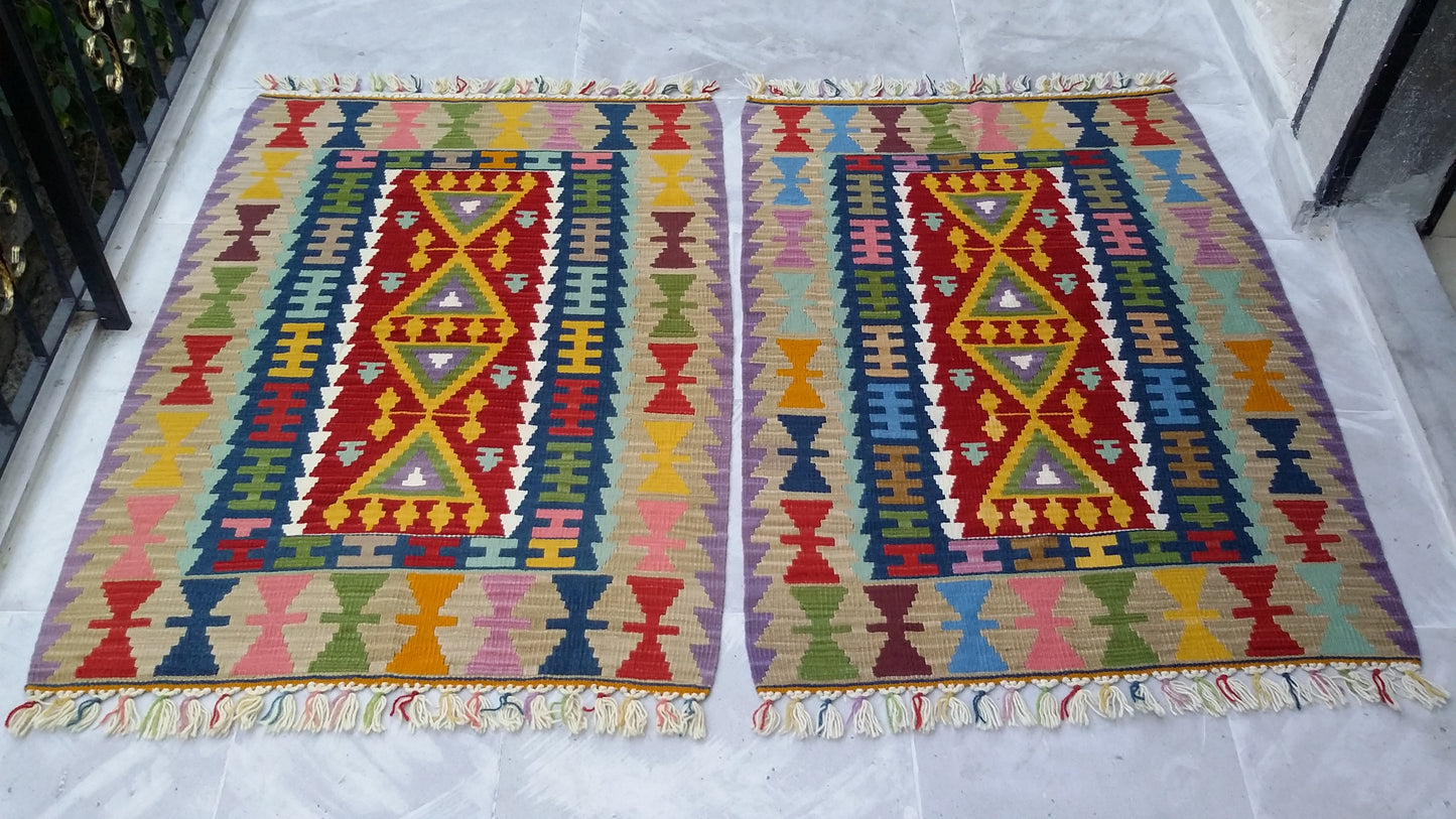 Twin Kayseri Gomurgen Kilim Rugs