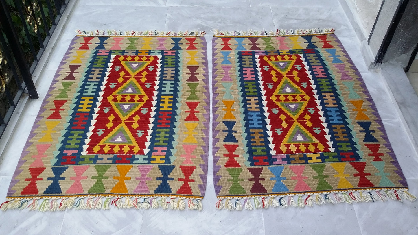 Twin Kayseri Gomurgen Kilim Rugs