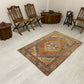 Terracotta Vintage Turkish Oushak Carpet Rug