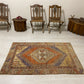 Terracotta Vintage Turkish Oushak Carpet Rug