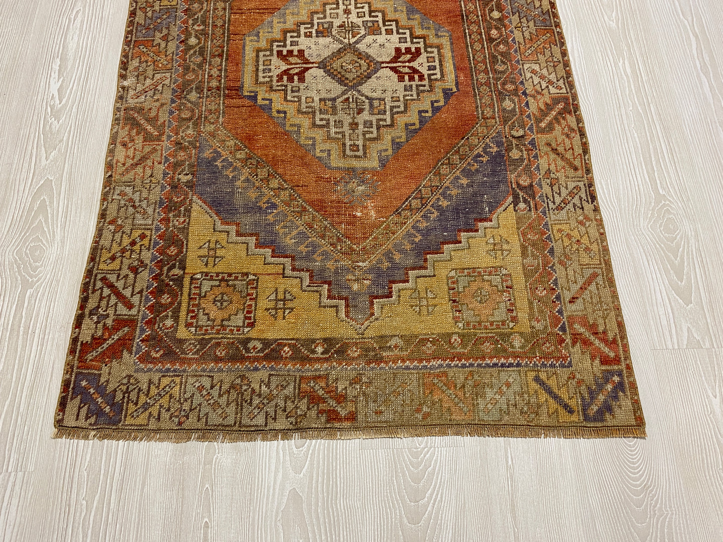 Terracotta Vintage Turkish Oushak Carpet Rug