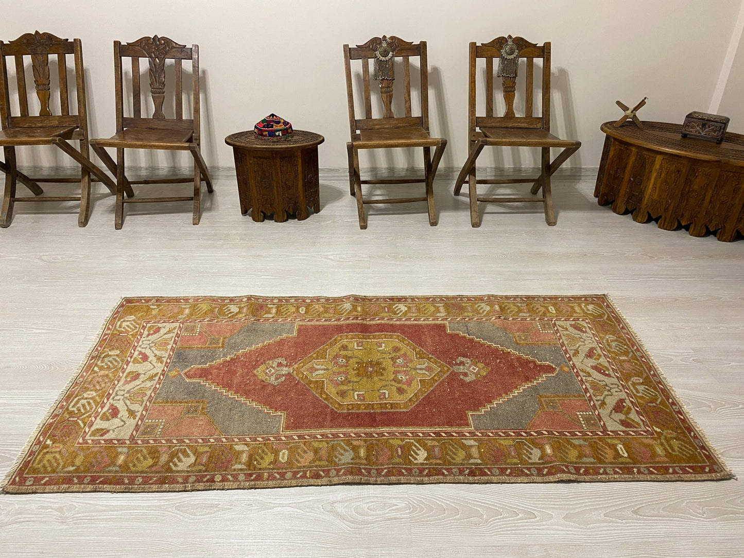 Burgundy Turkish Tribal Rug