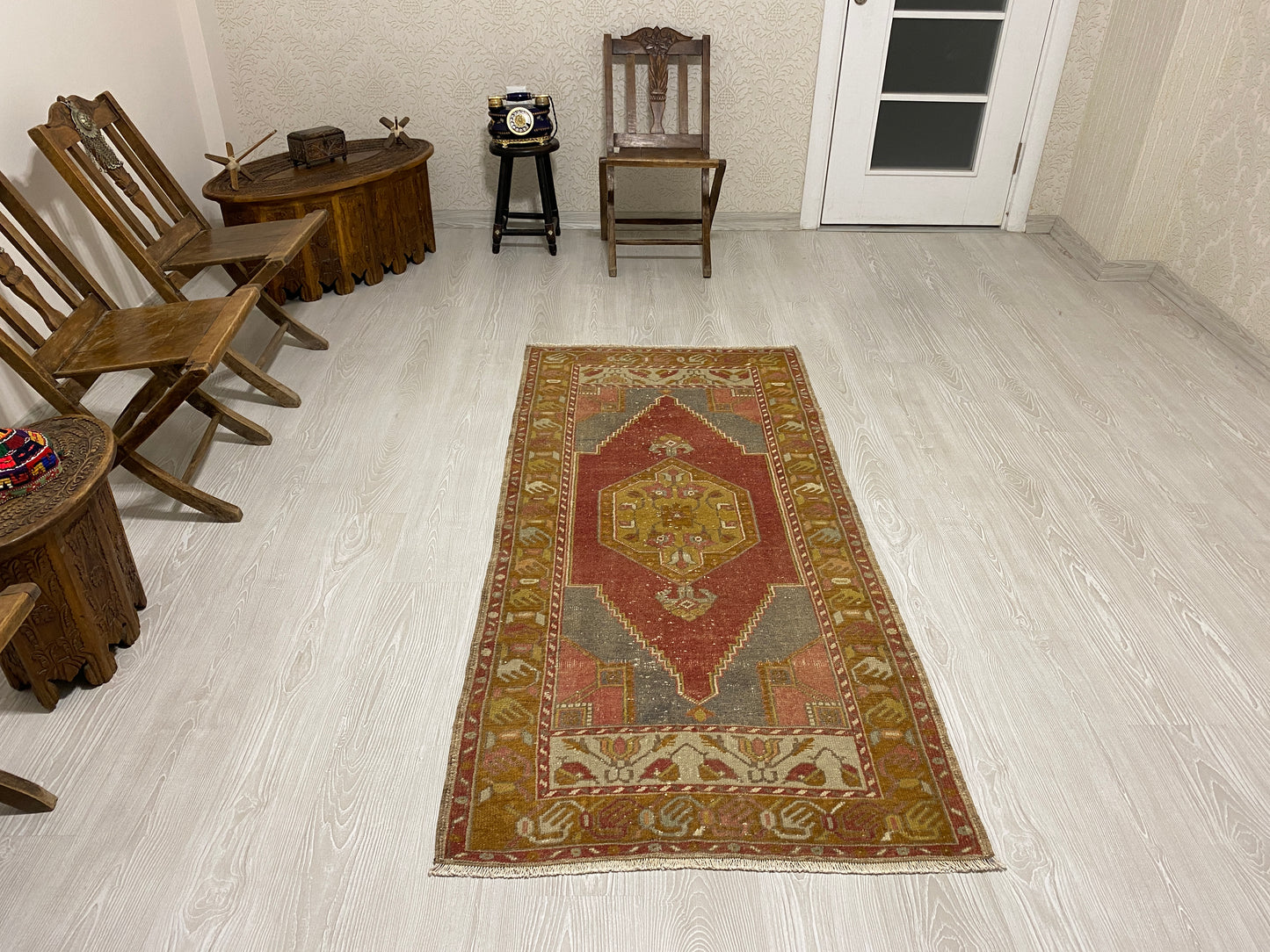 Burgundy Turkish Tribal Rug