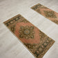 Twin Pair of Turkish Oushak Small Rugs Doormats Bath Mats
