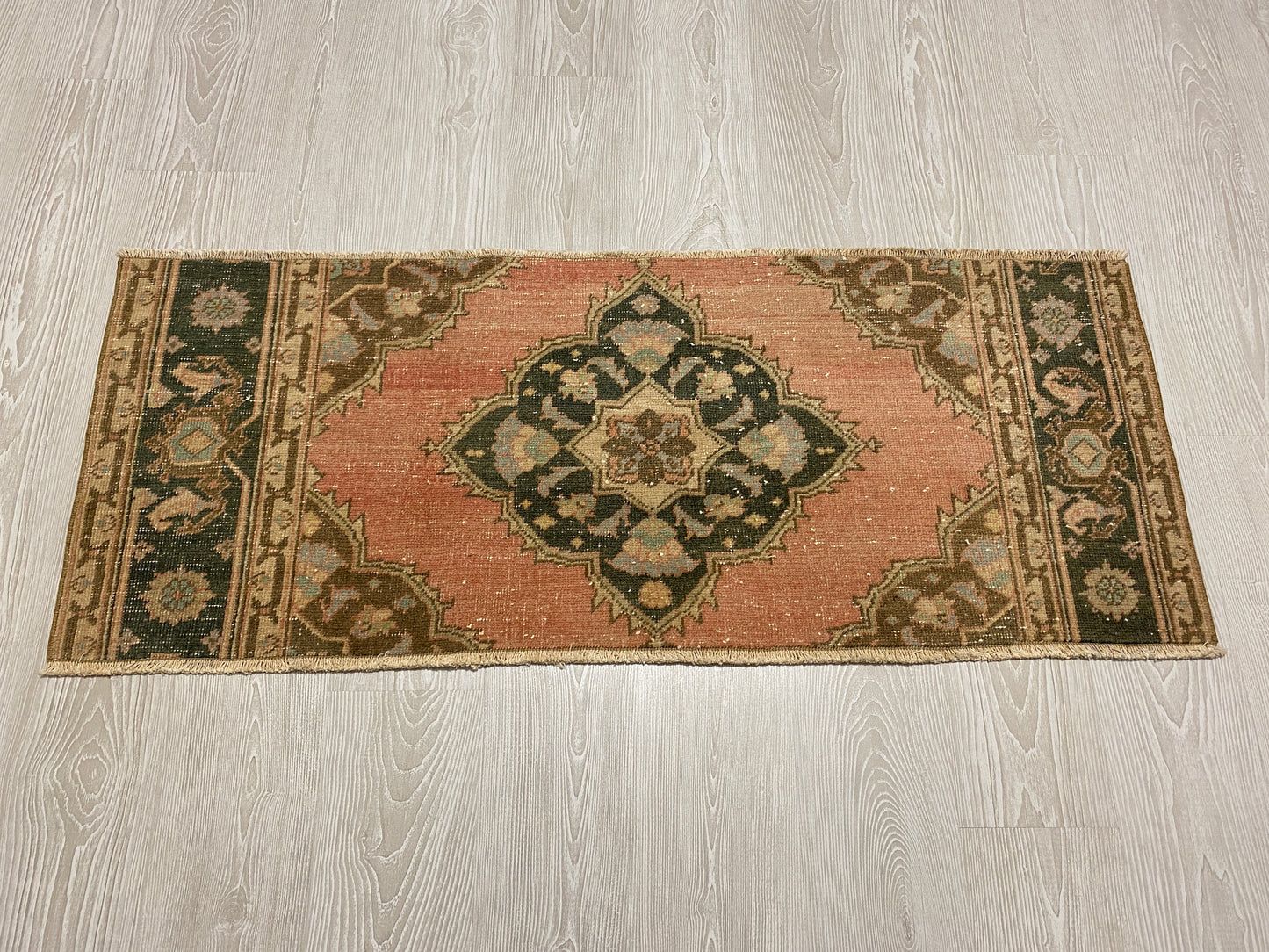 Vintage Small Turkish Oushak Rug