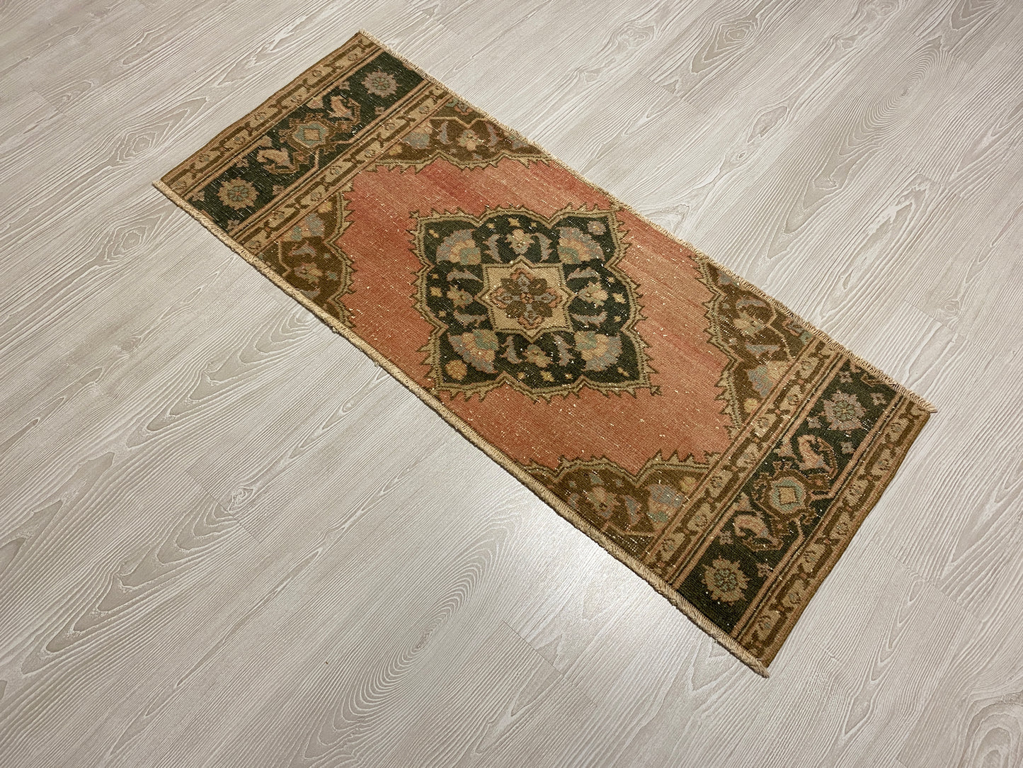 Vintage Small Turkish Oushak Rug