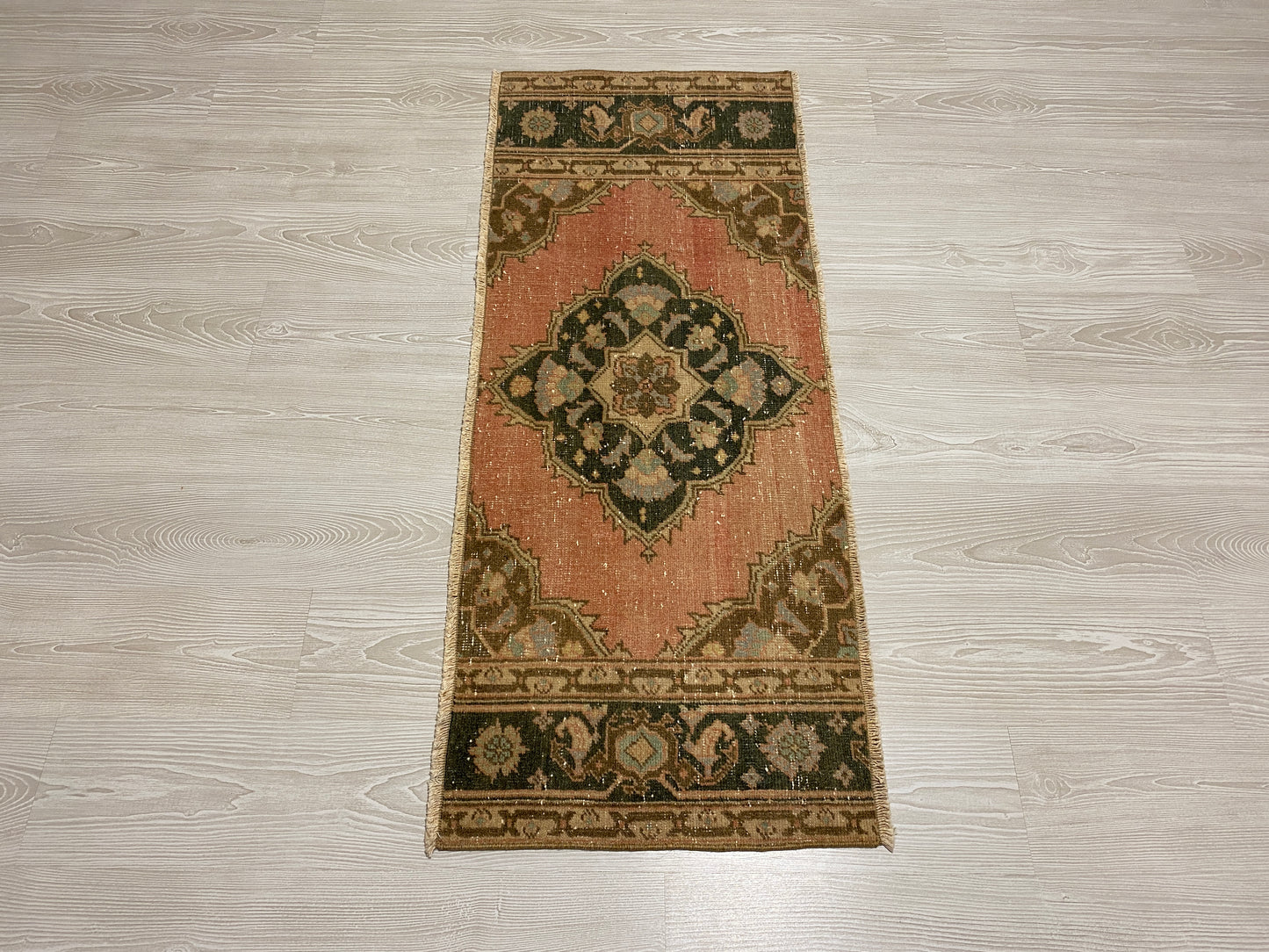 Vintage Small Turkish Oushak Rug