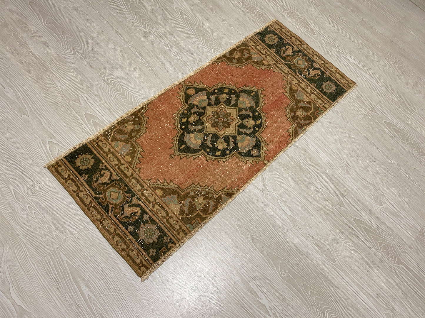 Vintage Small Turkish Oushak Rug