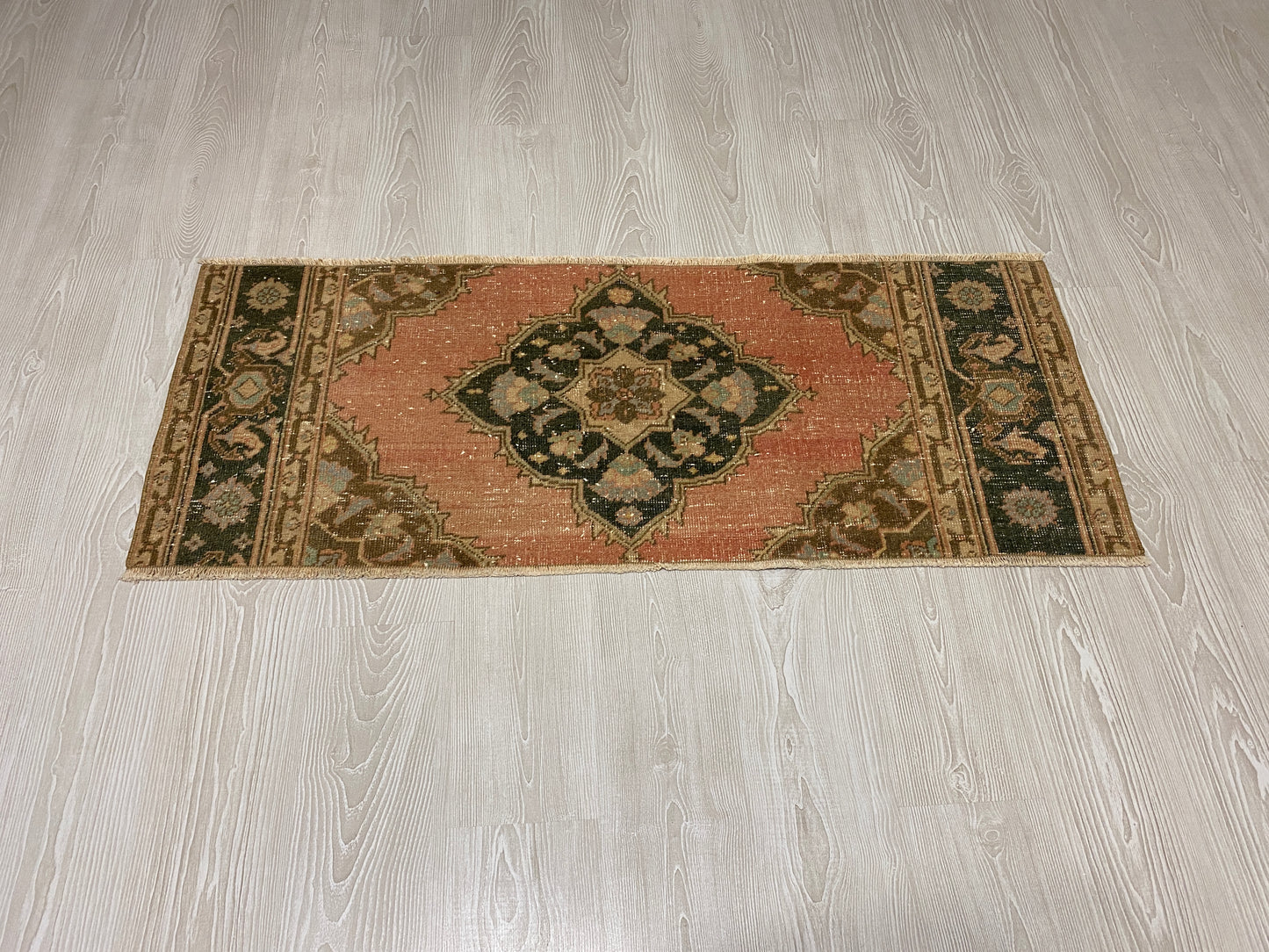 Vintage Small Turkish Oushak Rug