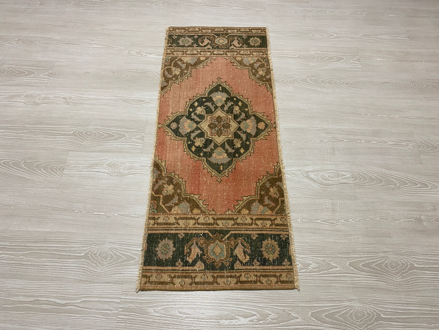 Vintage Small Turkish Oushak Rug