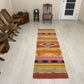 Aztec Design West Anatolian Turkish Kilim Runner Rug