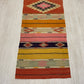 Aztec Design West Anatolian Turkish Kilim Runner Rug