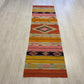 Aztec Design West Anatolian Turkish Kilim Runner Rug